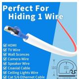 118 Inch Cord Hider Wall, Silicone Cable Hiders for TV on Wall, Cord Covers for Wires on Wall, 1 Wire Hider Raceway Cord Cover for Wall Mounted TV Management, W0.59