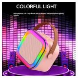 Karaoke Machine for Kids, Kids Karaoke Machine for Girls with 2 Wireless Microphones Mini Portable Bluetooth Speaker Kids Karaoke Machine Gifts for Girls and Boys Family Party (Pink)