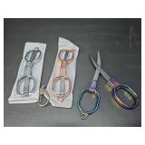 3 PCS Folding Scissors with Keychain, Compact Travel Stainless Steel Mini Scissors, Foldable Pocket Scissor for Office, Craft, Sewing, First Aid, Nurse Accessories