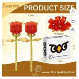 QOQ Rose Flowers Bouquet Building Sets Artificial Flower Building Kit