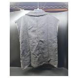 Womens Sherpa Fleece Lined Denim Vest Loose Sleeveless Wool Warm Jean Jacket Waistcoat Outwear Gilet with Pockets Small