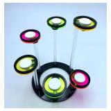 Black Round Big Frag Plugs for Corals with Fluorescent Acrylic and T-Shaped Bases - 4.72Inch Big Round Base (6 Units)