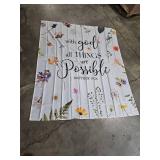 Glawry Floral Bible Verse Shower Curtain Christian Scriptures Bathroom Retro Flower Inspirational Quotes Vintage Watercolor 60Wx72L Inches Bath Accessories Art Home Decor Fabric 12 Pack Hook
