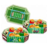 Football Party Disposables Set, Game Day Decorations with Cutlery, Banner, Knife, Food Box, Stadium Tray, 88 Pieces