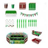 Football Party Disposables Set, Game Day Decorations with Cutlery, Banner, Knife, Food Box, Stadium Tray, 88 Pieces