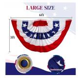 American Flag Bunting for Outside,3x6 FT Bunting Flags Outdoor,American Flag Banners for Outside,USA Pleated Fan Flags Red White and Blue Banner for Labor Day Veterans Day Decorations,3 Pcs
