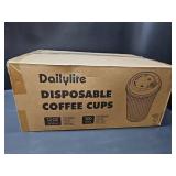 DAILYLIFE 12oz Insulated Black Disposable Coffee Cups with Lids- 100 Pack, To Go Coffee Cups for Hot Drinks, Leak Proof Design, Ideal for Cafes, Offices, Paries and Family