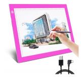 Light Pad Drawing A4 Tracing Light Table NXENTC LED Copy Board Ultra-Thin Display Pad Brightness Adjustable Stencil Artist Art Tracing Tatto Table Pink