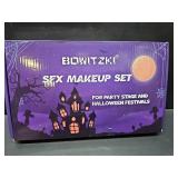Bowitzki Halloween Makeup Set Oil Based Face Body Paint Special Effects Kit SFX Sponges Scar Wax Fake Blood Brush Tooth Paint Halloween Party SFX Cosplay