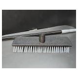 Deck Broom Scrub Brush with Long Handle Adjustable, 11.8" Stiff Bristle Brush Head Scrubber for Cleaning Bathroom Tub Tile Grout Shop Swimming Pool Patio Garages Warehouse Balcony Black"