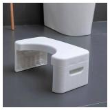 Toilet Step Stool, Toilet Assistance Steps, Bathroom Toilet Stool, Kids Tot Step Stool, Foldable Toilet Stool, Fits All Toilets, Folds for Easy Storage ( White)