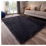 Ahlulu Rugs for Living Room, 4x6 Area Rug for Bedroom, Grey Fluffy Rug for Nursery Boys Girls Room, Shag Soft Plush Rugs, Shaggy Furry Rugs, Indoor Rugs Carpet, Home Decor Aesthetic