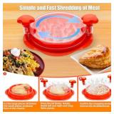 Chicken Shredder, Large Chicken Breast Shredding Tool Twist, With Separate Plate & Brush Easy Cleaning, Meat Shredder Tool Twist For Pork Beef Anti-Slip Dishwasher Safe BPA Free(Orange)