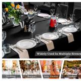Fixwal 16 Pack Black Plastic Tablecloth Disposable Table Cloth 54" x 108" Plastic Table Cover Premium Rectangle Tablecloths for Baby Shower Engagement Halloween Wedding"