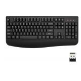 Wireless Keyboard, 2.4G Ergonomic Full Size Wireless Computer Keyboard with Wrist Rest for Windows, Mac OS Desktop/Laptop/PC (Black)