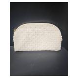 Large Capacity Travel Makeup Bag PU Leather Toiletry Bag For Women Portable Cosmetic Bag(Khaki)