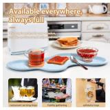 Li&Zhao Plastic Serving Trays - 3 PCS Restaurant Lunch Tray Large Plastic Cafeteria Trays for Serving Food for Party, Picnic, Holidays(3 Colors)