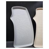 Li&Zhao Plastic Serving Trays - 3 PCS Restaurant Lunch Tray Large Plastic Cafeteria Trays for Serving Food for Party, Picnic, Holidays(3 Colors)