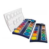 Pelikan Opaque Watercolor Paint Set, 24 Colors Plus Chinese White Tube