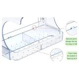 Clear Window Bird Feeder - Outdoor Window Feeder with Strong Self-Adhesive Hooks, Bird Bath or Water Bowl for Outside Watchings - with a Brush, Easy to Clean, Ideal Gifts for Mom Parents