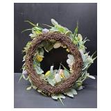 22 Inch Spring Summer Wreaths for Front Door with Tulip Green Leaves, Floral Summer Door Wreath