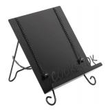 Cookbook Stand Recipe Book Holder Metal Cook Book Holder for Kitchen Counter,Vintage Cookbook Holder Stand with Weighted Chains-Black