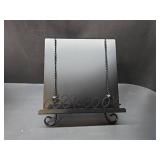 Cookbook Stand Recipe Book Holder Metal Cook Book Holder for Kitchen Counter,Vintage Cookbook Holder Stand with Weighted Chains-Black