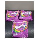 Lot of 3 Skittles Wild Berry Sharing Size Candy Pack. BB 12 2025