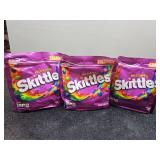 Lot of 3 Skittles Wild Berry Sharing Size Candy Pack. BB 12 2025