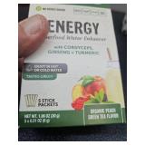 Lot of 2 Bareorganics Energy Superfood Water Enhancer - Peach Green Tea. 5 per. BB  September 23 2025