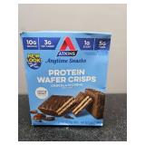 Atkins Chocolate Creme Protein Wafer Crisps. BB August 9 2025