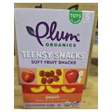 Case of 8 Boxes. 5 per Box 40 Total Packs- PLUM TEENSY FRUITS TOTS SNACKS PEACH.  BB September 27 2025.
