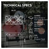 Gas One Propane Double Burner Two Burner Camp Stove Outdoor High Pressure Propane 2 Burner Adjustable PSI Regulator and 4ft Steel Braided Hose With Removable Legs