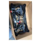 Gas One Propane Double Burner Two Burner Camp Stove Outdoor High Pressure Propane 2 Burner Adjustable PSI Regulator and 4ft Steel Braided Hose With Removable Legs
