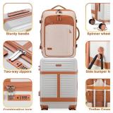 Lumesner 5 Piece Luggage Sets with Travel Backpack, 20\" Carry On Hardside Spinner Suitcases, TSA Lock, Durable PC (Beige, 5 piece set (20inch))
