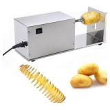 NJTFHU Commercial Potato Slicer Electric Tornado Potatoes Spiral Cutter French Fry Machine Stainless Steel with Switch Control for Home Commercial Potato Tater Cutting