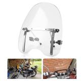 PSLER 18\" x 16\" Windshield Windscreen for 7/8\" and 1\" Handlebars (Clear)