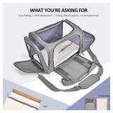 Henkelion Large Cat Carriers Dog Carrier Pet Carrier for Cats Dogs Puppies up to 25Lbs, Big Dog Carrier Soft Sided, Travel Puppy Carrier - Large - Grey