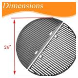 Cmanzhi C6N993 2 pack 24 Inch Cooking Grate for kamado Joe griddl Big Joe Pro Joe Charcoal Grills BJ24RHC Big Joe II, BJ24NRHC Big Joe II, BJ24RHCI-A Big Joe III, PJ24NRHC Pro Joe