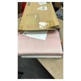 ABHENG Foldable Storage Ottoman Bench, Velvet Footrest and Seat Cube with Feet, Storage Chest, for Living Room, Bedroom and Office, 15 x 30 x 15.7 Inches, Jelly Pink, UASND23P