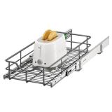 ALINE FURNITURE Pull Out Shelves - 11\" W x 22\" D Soft Close Pull Out Cabinet Organizer 1 Tier - Slide Out Drawers with Shelf Liner, Heavy Duty Steel Wire Baskets for Kitchen Cabinets, Pantry, Bathro