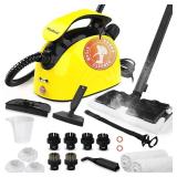 Steam Cleaner, Multipurpose Powerful Steamer with 21 Accessories, 248Â°F High-Temperature Steam for Floors, Grout, Tiles, Carpet, Cars - Portable 1.08L Tank, Child Lock, Chemical-Free Cleaning (Yell