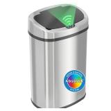 iTouchless SensorCan 50 Liter / 13 Gallon Kitchen Trash Can with Lid & Odor Filter â Motion Sensor Stainless Steel Garbage Bin for Home, Office, or Garage â Slim Oval Shape, Large Capacity D