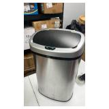 iTouchless SensorCan 50 Liter / 13 Gallon Kitchen Trash Can with Lid & Odor Filter â Motion Sensor Stainless Steel Garbage Bin for Home, Office, or Garage â Slim Oval Shape, Large Capacity D