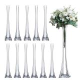 Craft And Party, Pack of 12, Eiffel Tower Vases Centerpiece for Flower, Wedding, Decoration. (24\", Clear)