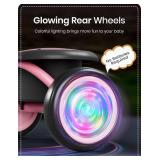 besrey Colorful Lighting Toddler Tricycle for Ages 18 Months to 5 Years, Toddler Bike with Bell, Kids Tricycle, Gift for 2-5 Year Olds, Toy for Boys and Girls, Tricycle for Toddlers, Pink