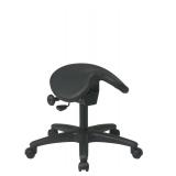 Office Star Drafting Chair with Backless Saddle Seat and Angle Adjustment, Pneumatic Height Adjustment from 19\" to 24\", Black Vinyl
