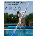 Pool Vacuum for Above Ground Pool, Cordless Handheld Pool Vacuum for Inground Pools, Rechargeable Pool Cleaner with Powerful Suction up to 18GPM, Longer 60 Min Runtime, Ideal for Leaves, Debris