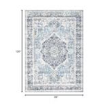 Domitapis Area Rug 8Ã10, Large Vintage Boho Rug,Ultra-Soft Low Pile, Washable, Non Slip,Stain Resistant, Printed Carpet for Living Room Bedrooms Playroom Office Kitchen, Light Blue
