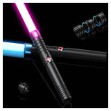 Juxaxia Lightsaber, LED Light Saber with 15 RGB Colors, Lightsabers for 3 Modes, Light Sabers with Connectors, Lightsabers for Dueling, Lightsaber Toy for Adults, Kids, 2 Pack(Black)